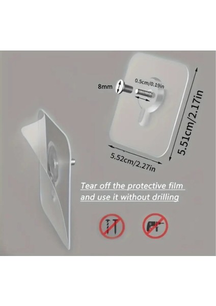 5 Adet Kendinden Yapışkanlı Güçlü Şeffaf 5li Askılık - Kapı Arkası Mutfak Duvar Banyo fiyatları