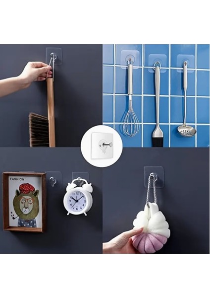5 Adet Kendinden Yapışkanlı Güçlü Şeffaf 5li Askılık - Kapı Arkası Mutfak Duvar Banyo fırsatları
