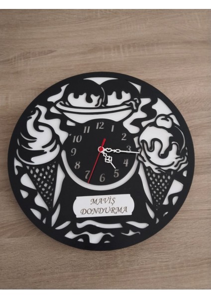 Dondurma Temalı (Dondurmacı***iş Yerine Özel) Kişiye Özel Isim Yazılı Duvar Saati fırsatları