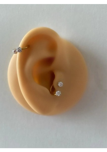 Cerrahi Çelik, 6 mm 8 mm 10 mm Çap, 3 Adet Septum Şambala Halka Piercing Küpe Set, Kaş, Dudak, Burun, Kulak Kullanımına Uygundur