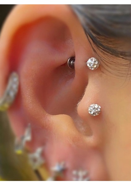 Cerrahi Çelik, 6 mm 8 mm 10 mm Çap, 3 Adet Septum Şambala Halka Piercing Küpe Set, Kaş, Dudak, Burun, Kulak Kullanımına Uygundur