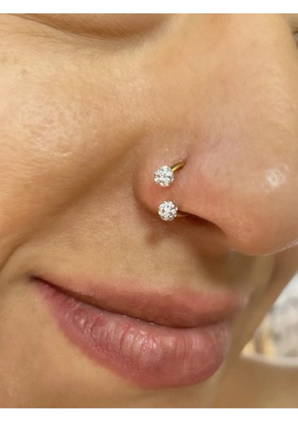Cerrahi Çelik, 6 mm 8 mm 10 mm Çap, 3 Adet Septum Şambala Halka Piercing Küpe Set, Kaş, Dudak, Burun, Kulak Kullanımına Uygundur