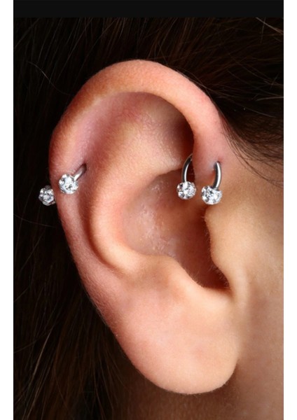 Cerrahi Çelik, 6 mm 8 mm 10 mm Çap, 3 Adet Septum Şambala Halka Piercing Küpe Set, Kaş, Dudak, Burun, Kulak Kullanımına Uygundur