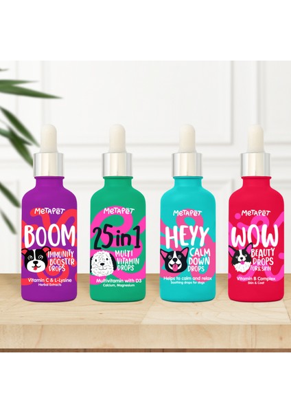 Köpekler için Premium Multi Vitamin Damla, Doğal ve Organik Içerikli Köpek vitamini, 50 ML