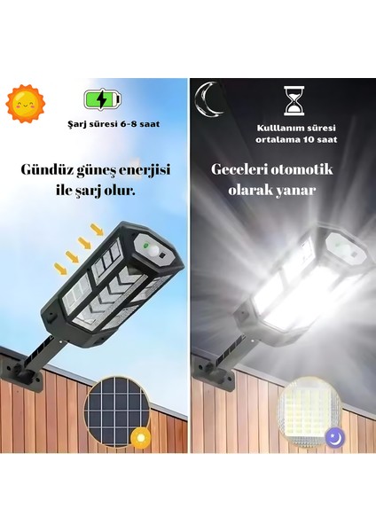 249 LED Şarjlı Kumandalı Güneş Enerjili Solar Aydınlatma Lamba