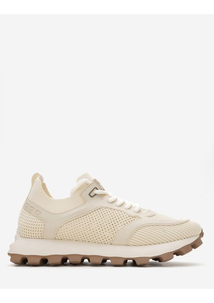 Erkek Kalın Taban Trikolu Bağcıklı Sneaker Mc 21326 Bej