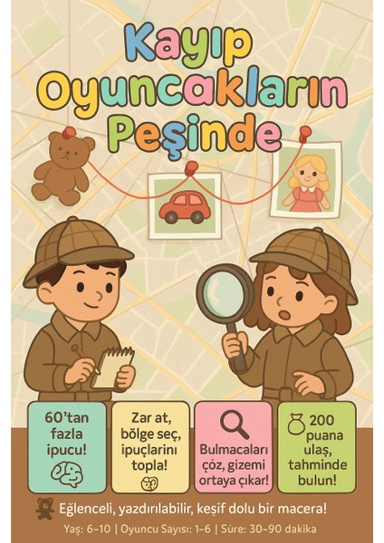 2 Çocuk Dedektif Oyunu, Eğitici Oyuncak, Kutu Oyunu Aile Oyunu, Eğlenceli Oyun fiyatları