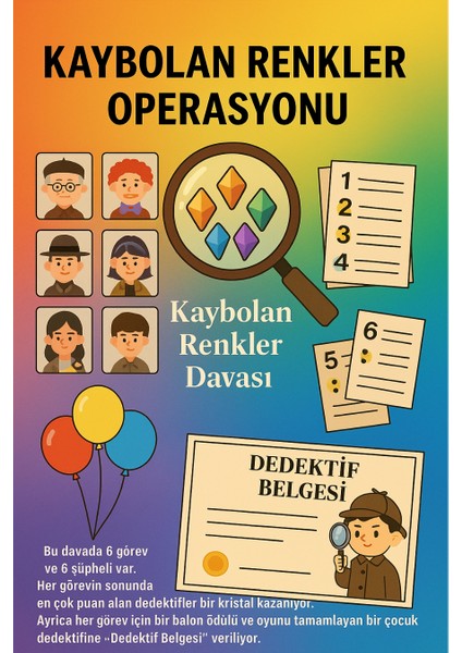 2 Çocuk Dedektif Oyunu, Eğitici Oyuncak, Kutu Oyunu Aile Oyunu, Eğlenceli Oyun modelleri