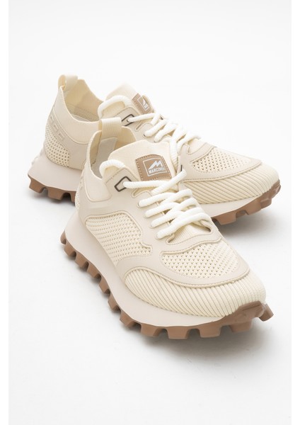 Erkek Kalın Taban Trikolu Bağcıklı Sneaker Mc 21326 Bej fiyatları