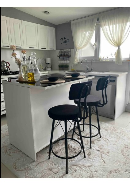 Yeni Tasarım Mila Bar Sandalyesi 75 cm Babyface KUMAŞ.100 ile 115 cm Arası Ada&masalara Uyumlu.