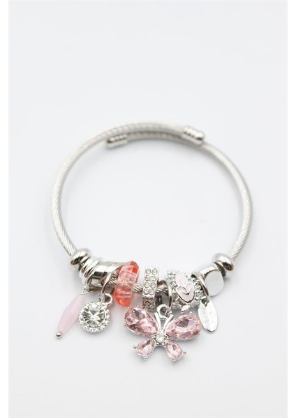 Kelebek Charm Bilezik - Pembe