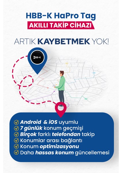 Hapro Tag Ios & Android Uyumlu Airtag Akıllı Gps Takip Cihazı(Siya fırsatları