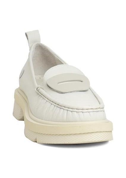 D24YA-850 Kalın Taban Loafer Deri Kadın Ayakkabı