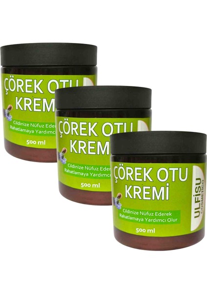 Çörek Otu Kremi 500 ml 3 Adet ( 1,5 Kilogram )