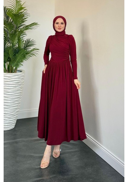 Wooden Buzzy Elbise Bordo