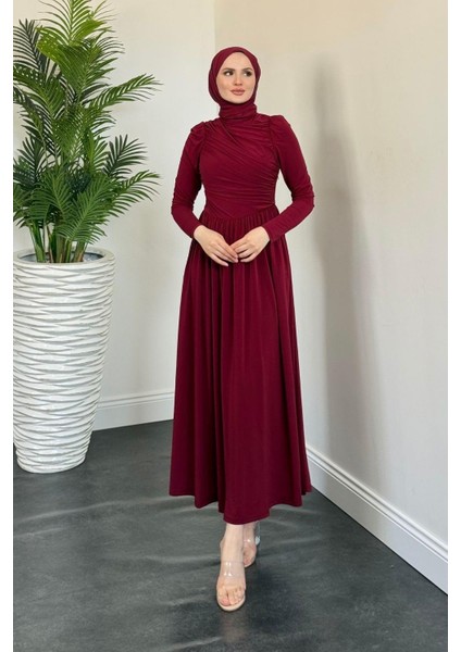 Wooden Buzzy Elbise Bordo