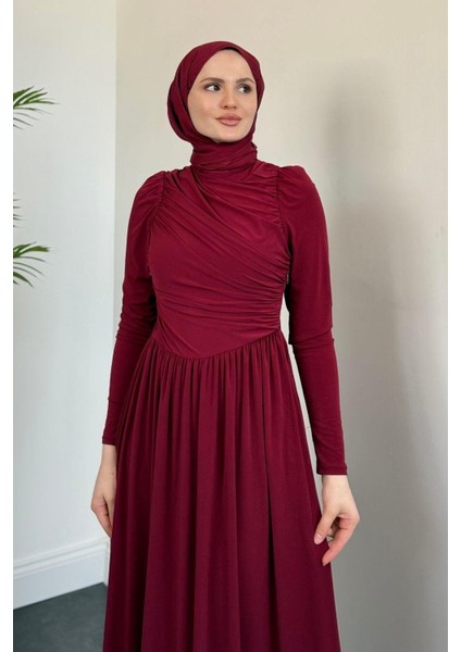 Wooden Buzzy Elbise Bordo