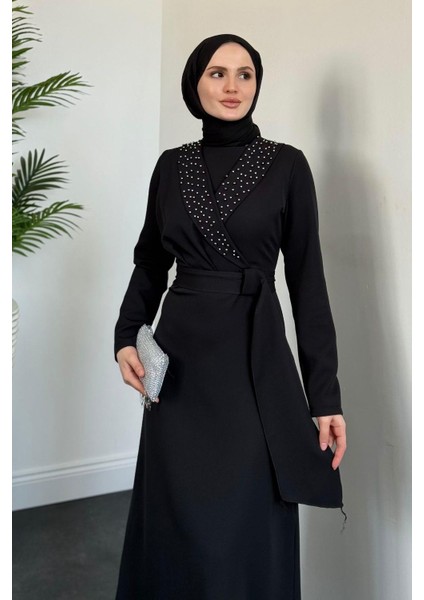 Arden Kruvaze Yaka Abiye Siyah modelleri