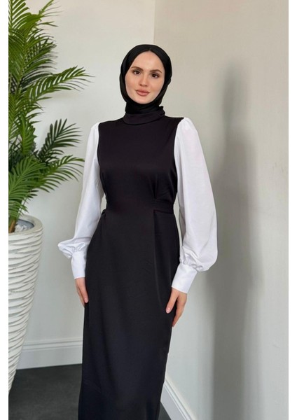 Elica Kalem Elbise Siyah