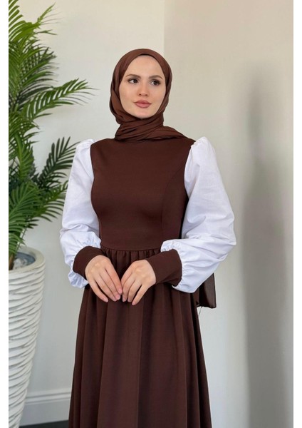 Aria Eteği Fırfırlı Elbise Kahverengi fiyatları