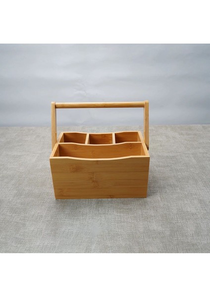 Bambu Bölmeli Kaşıklık Sepeti 23X15 cm *12
