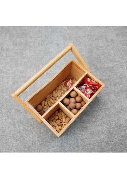 Bambu Bölmeli Kaşıklık Sepeti 23X15 cm *12