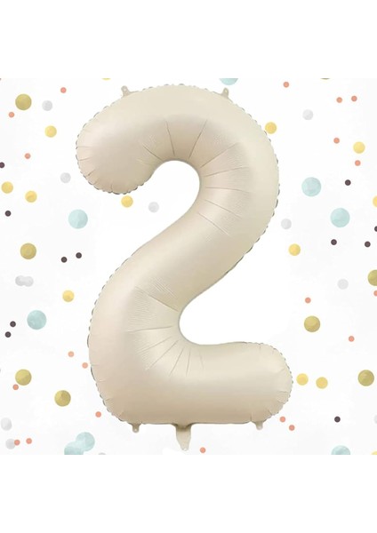 2 Yaş Bej Renk Folyo Balon 34 Inc 86 cm