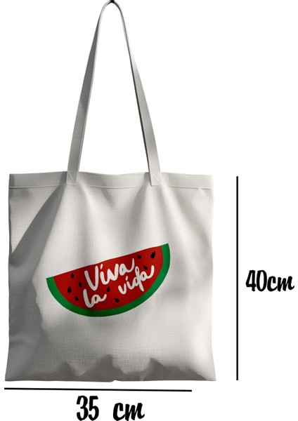 Twinkling Watermelon Viva La Vida Karpuz Kdrama Bez Çanta 35X40CM - Rozet Hediyeli fiyatları