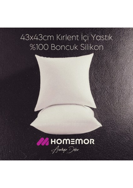 Premium Kare Kırlent Iç Yastık 2 Adet Ultra Dolgun Kırlent Yastığı Hcs Silikon Vakum Ambalaj
