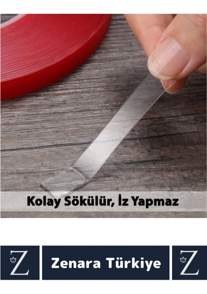 Premium Nano Teknoloji Güçlü Tamir Cam Iç Dış Mekan Montaj Çift Taraflı Şeffaf Bant 1.5 mt x 2 Adet
