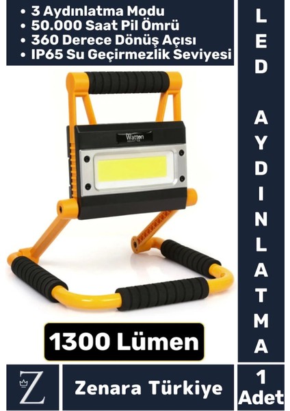 Premium Uzun Ömürlü Kamp Avcı Deprem 3 Modlu 360 Derece Döner Şarjlı 1300 Lümen LED Aydınlatma