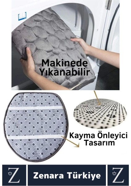 Premium Aşınmaz Emici Kaymaz Makinede Yıkanabilir Anti Statik 3'lü Banyo Tuvalet Paspas Seti fiyatları