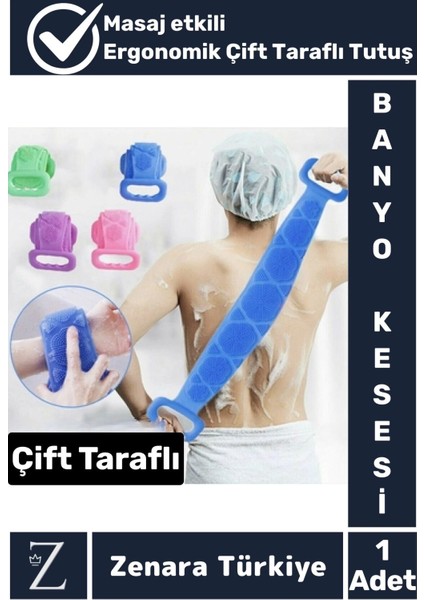 Premium Yüksek Kaliteli Ergonomik Tutuş Masaj Etkili Çift Taraflı Silikon Banyo Kesesi