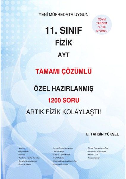 Fizik Soru Bankası Ayt 11. Sınıf 1200 Soru Tamamı Çözümlü