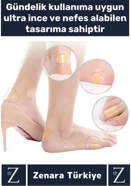 Gündelik Ince Nefes Alabilir Su Geçirmez Kulak Su Kaçma Ayakkabı Topuk Vurma Önleyici Bant 20 Adet