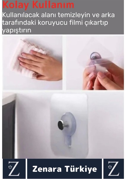 Premium Suya Neme Ekstra Dayanıklı Montajsız Banyo Mutfak Ultra Güçlü Vantuzlu Askı 10 Adet modelleri