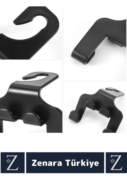 Premium Sert Plastik Yüksek Ağırlık Güçlü Tutuş Çanta Takım Elbise Araç Arka Koltuk Kancası 4 Adet modelleri