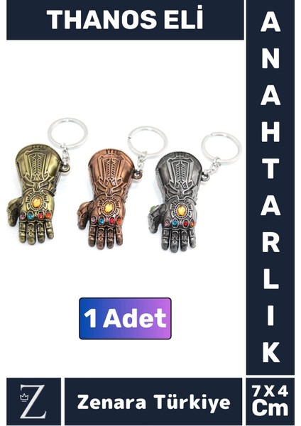 Premium Model Yüksek Kaliteli Dayanıklı Dekoratif Şık Hediye Marvel Figürlü Thanos Eli Anahtarlık