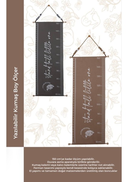 Yazılabilir Kumaş Boy Ölçer – Anılaştırılabilir, Duvara Asılabilir Büyüme Takip Cetveli modelleri