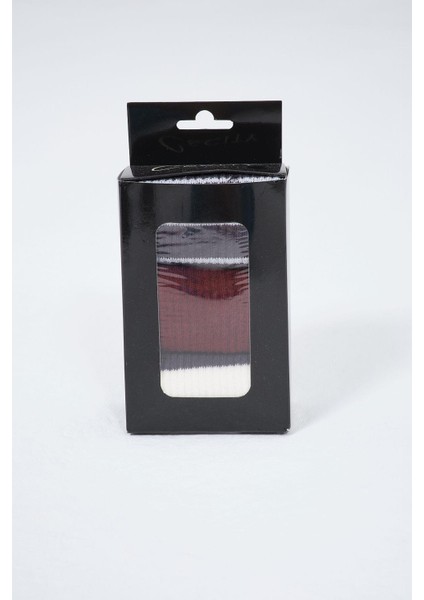 Erkek Çizgili Uzun 3'lü Soket Çorap Seti Patlıcan Mor indirimleri