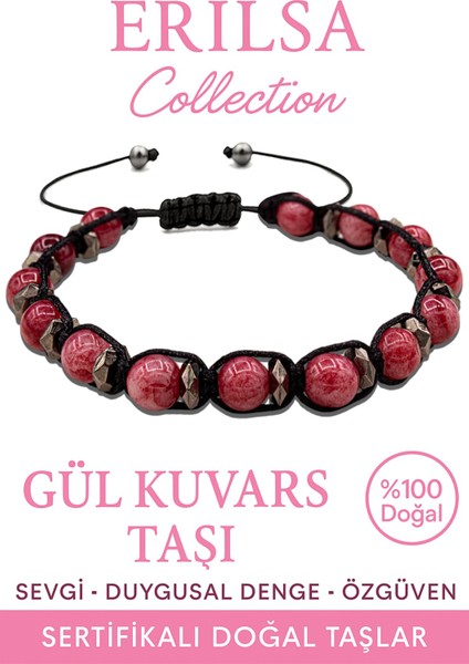 Sertifikalı Terahertz Gül Kuvars Taşı Bileklik – Sevgi ve Şefkat