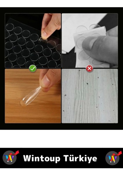 Premium Cam Metal Plastik Ahşap Mermer Çift Taraflı Şeffaf Nano Yuvarlak Montaj Macunu 420 Adet