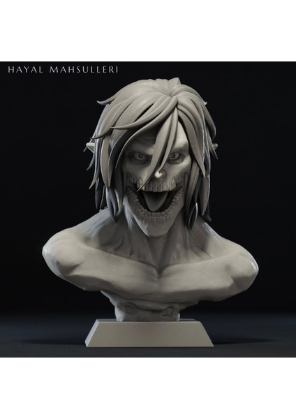 Attack On Titan Eren Yeager Titan Figür Büst Anime Manga 15 cm