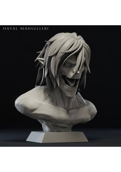 Attack On Titan Eren Yeager Titan Figür Büst Anime Manga 15 cm