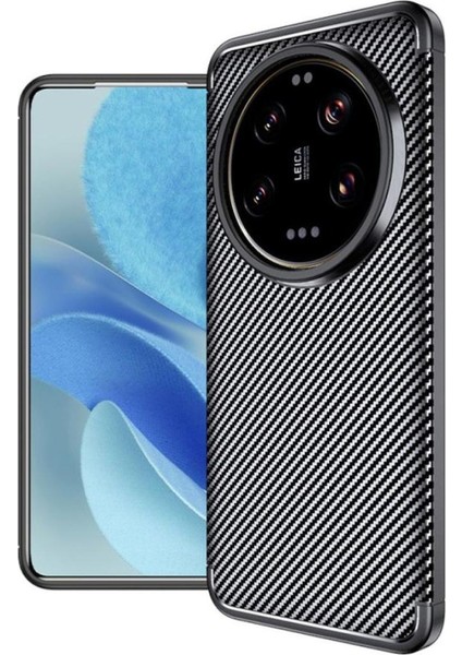 Xiaomi 15 Ultra Uyumlu Silikon Kılıf Karbon Desenli Darbe Emici Autofocus Tam Koruma Kapak