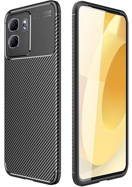 Infinix Smart 9 Uyumlu Silikon Kılıf Karbon Desenli Darbe Emici Autofocus Tam Koruma Kapak
