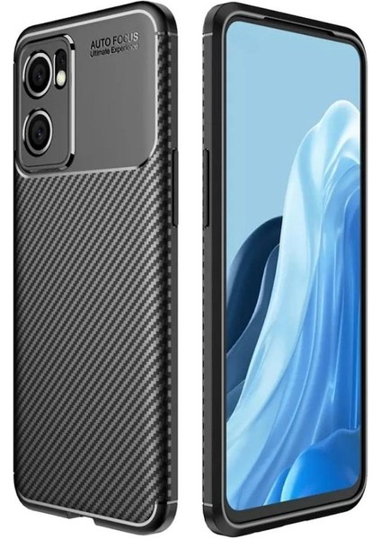 Oppo Reno 13F Uyumlu Silikon Kılıf Karbon Desenli Darbe Emici Autofocus Tam Koruma Kapak
