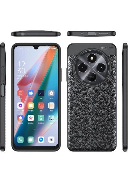 Redmi A4 Uyumlu Silikon Kılıf Deri Desenli Darbe Emici Autofocus Tam Koruma Kapak