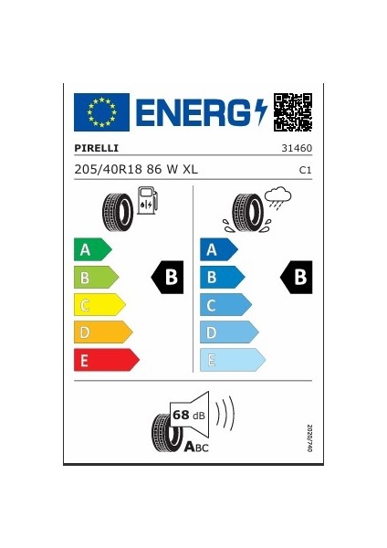 205/40 R18 86W R-F P-Zero Pz4 (*) Xl Oto Yaz Lastiği (Üretim Yılı :2025) fiyatları