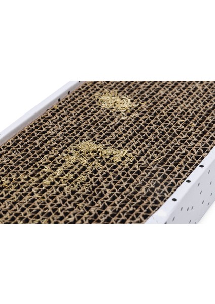 Kedi Karton Tırmalama Kutusu ve Kediotu, 47X12,5X4,5CM Zrnet